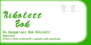 nikolett bok business card